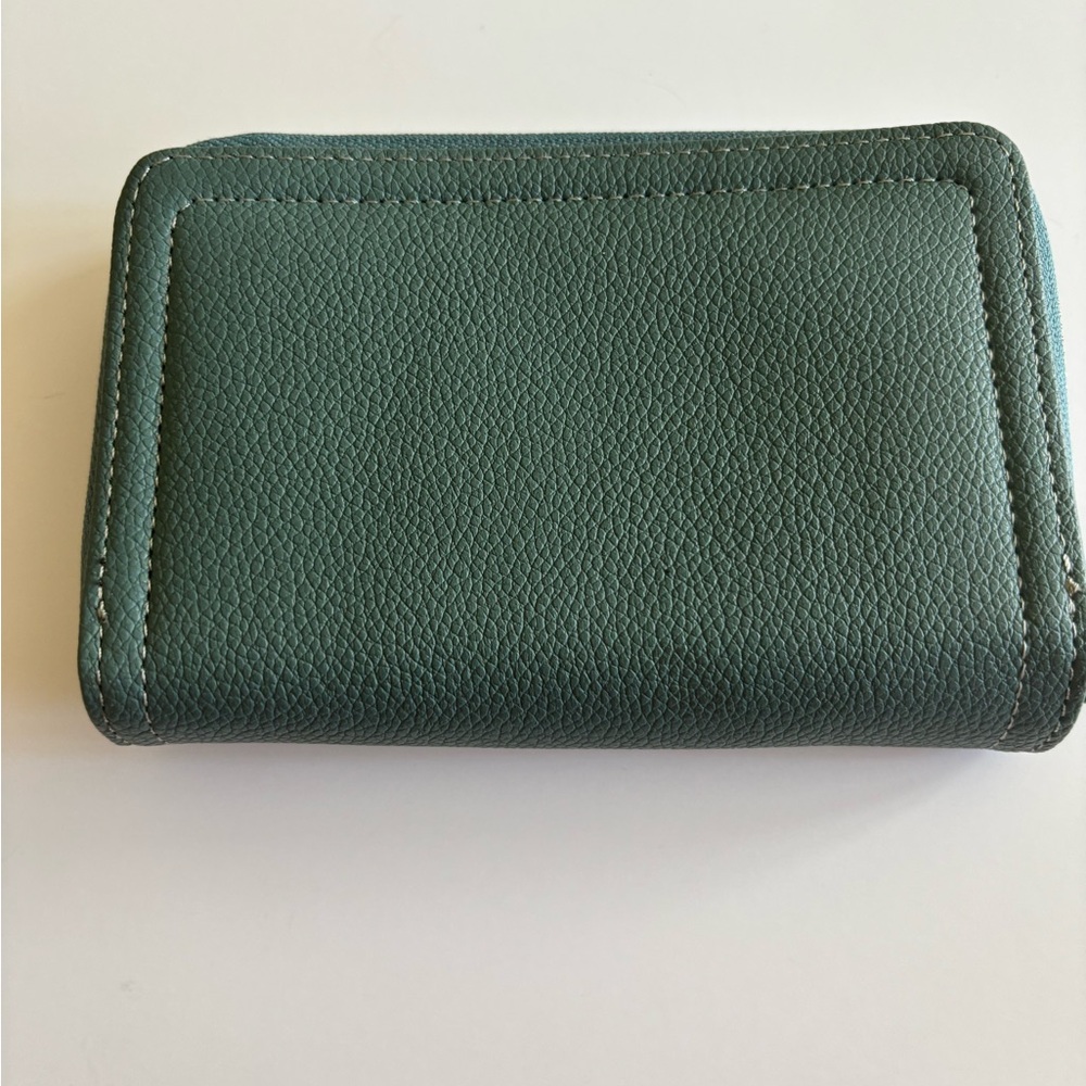 Leather Wallet Green Carrken Style - Picture 3 of 5